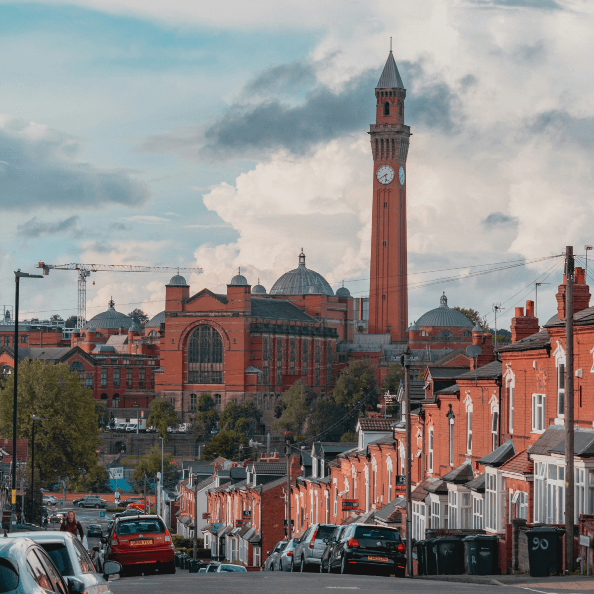 Birmingham city skyline and the Joseph Chamberlain Memorial Clock Tower